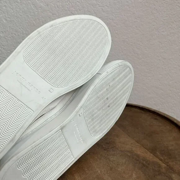 Jenni Kayne White Canvas Slip-On Slider Sneaker Shoes Women's 41 11 Run Small